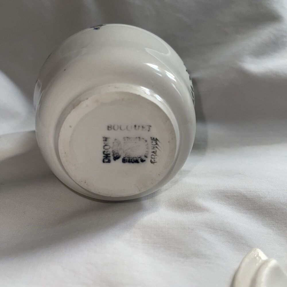 Moutarde Bocquet Yvetot MUSTARD JAR w/ Lid Milk Glass - Picture 6 of 7
